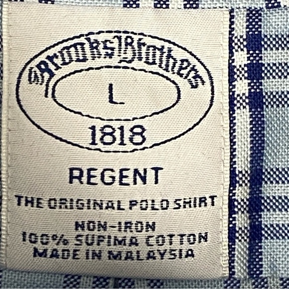 Brooks Brothers Regent Shirt Sz Large Button Down Supima Cotton Non Iron Blue - Picture 3 of 6